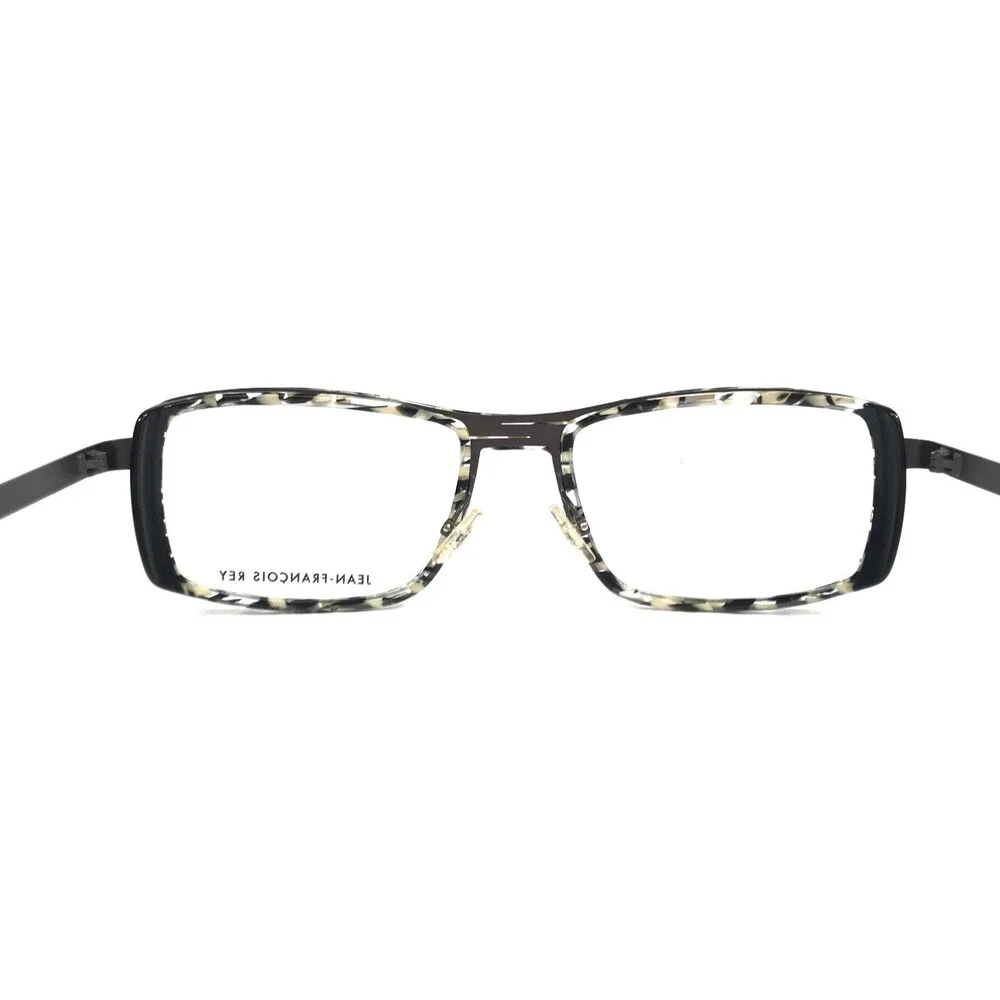 J.F. Rey Eyeglasses Frames JF2643 0503 Black Gray Rectangle Full Rim 52-19-145